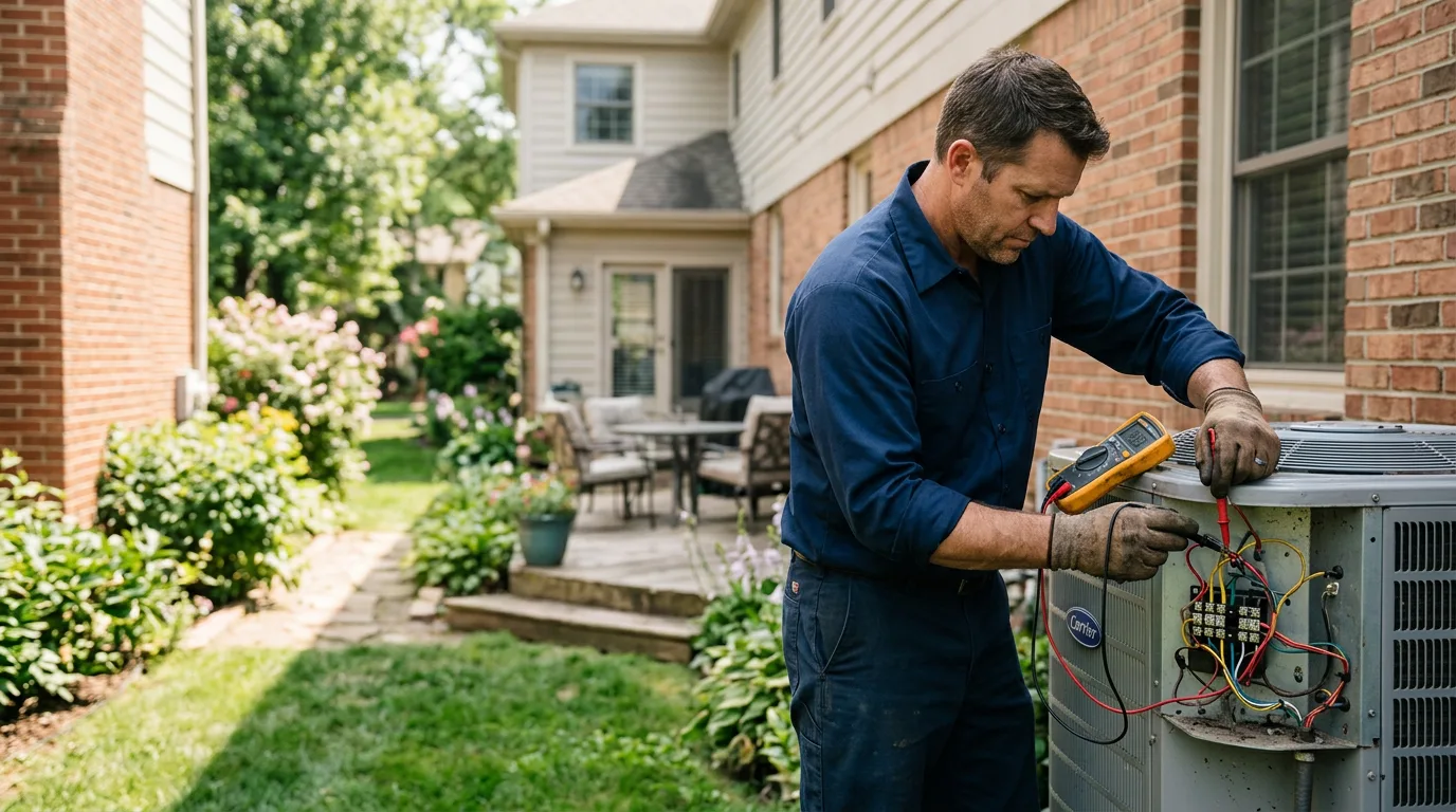 HVAC technician working near Dyersville, IA